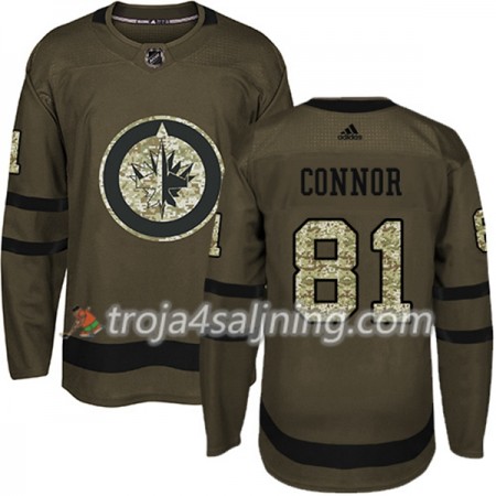 Winnipeg Jets tröja Kyle Connor 81 Adidas 2017-2018 Camo Grön Authentic - NHL Tröjor Herr